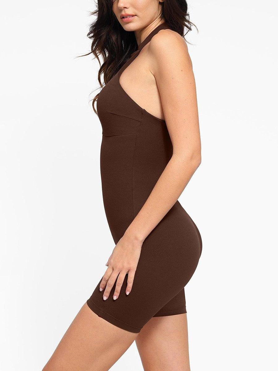 Wholesale One Piece Waist and Abdomen Shaping Shapewear Romper Halter