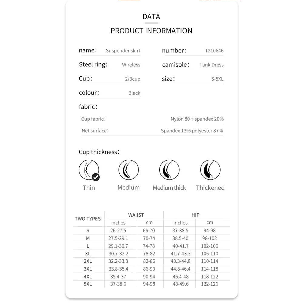 Shapewear Control Slips Dress Women Black Slip Dress High-Waisted Slimming Dress with Adjusteble Shoulder Straps